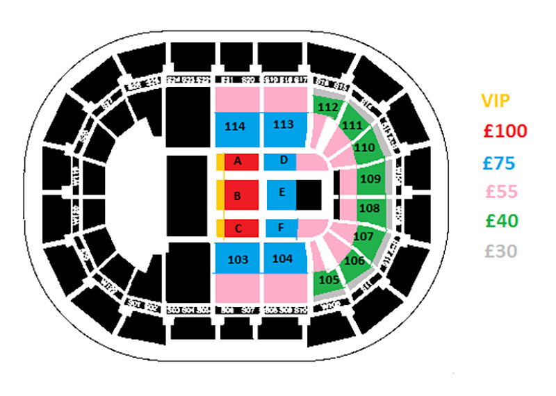 Manchester Arena Seating Plan